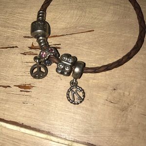 Pandora Jewelry - Pandora Leather Charm Bracelet! Pandora Jewelry - Pandora Leather Charm Bracelet!